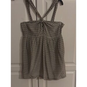 PAUL & JOE Silk Halter Top Retro‎ Face Print Sleeveless Blouse Tank
